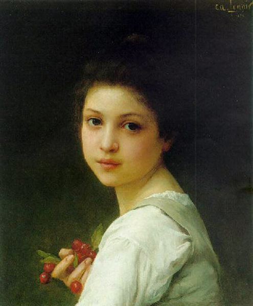 Portrait of a young girl with cherries